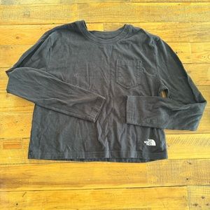 The north face black long sleeve pocket crop